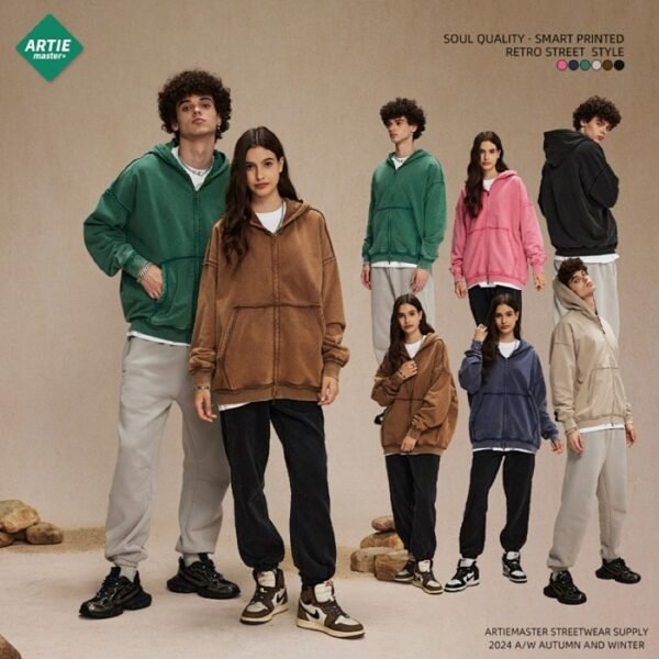 2530 Unisex Heavyweight Vintage Wash Zip-Up Hoodie – 2530