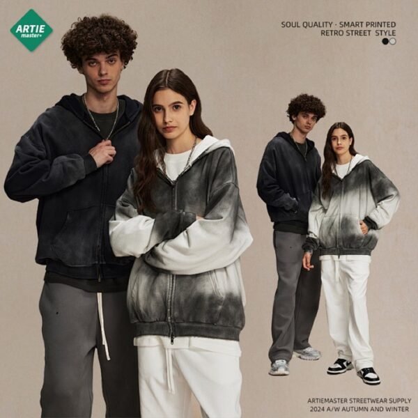 2668 Unisex Vintage Wash Zip-Up Hoodie – 2668