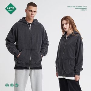 Unisex Heavyweight Vintage Wash Zip-Up Hoodie – 2671