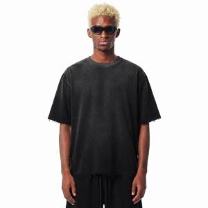Unisex Vintage Wash Waffle-Knit Graphic T-Shirt – 3563
