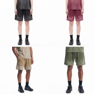 Unisex Vintage Wash Waffle-Knit Casual Shorts – 5011