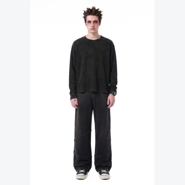 6020-clean.jpg Unisex Boxy Oversized Vintage Wash Waffle-Knit Long Sleeve T-Shirt – 6020