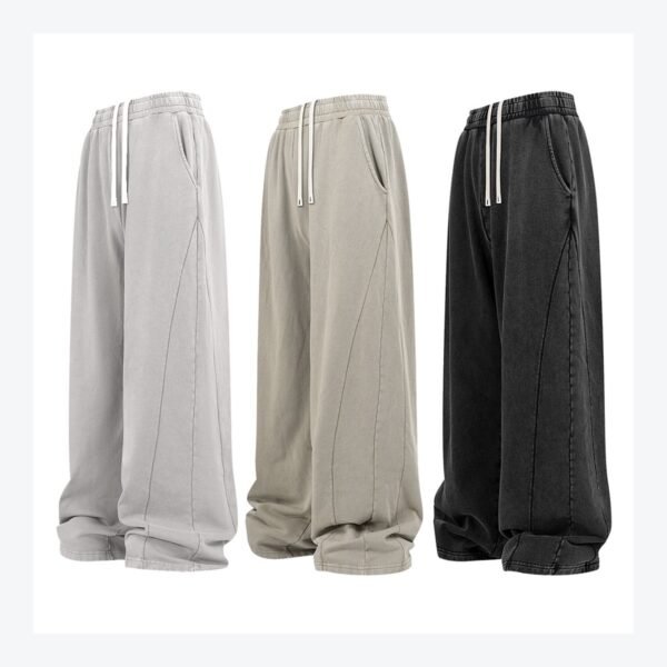 Unisex Vintage Wash Wide-Leg Pants – 7211