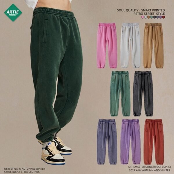 Unisex Heavyweight Vintage Wash Wide-Leg Pants – 7763