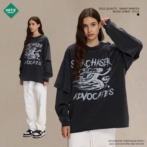 8868 Unisex Vintage Wash Graphic Long Sleeve T-Shirt – 8868