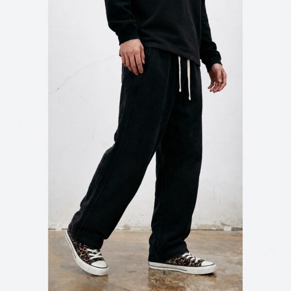 Unisex Vintage Wash Graphic Barrel-Leg Pants – 9503