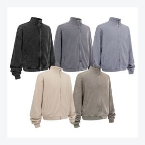F37-deep-clean.jpg Unisex Heavyweight Vintage Wash Ribbed Zip-Up Jacket – F37