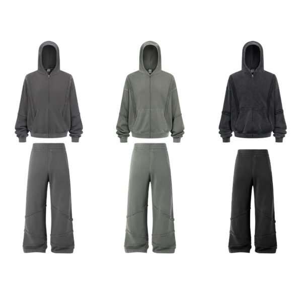 F80-clean.jpg Unisex Heavyweight Vintage Wash Zip-Detail Wide-Leg Pants – F80
