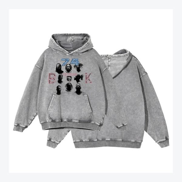 Unisex Vintage Wash Graphic Pullover Hoodie – X03