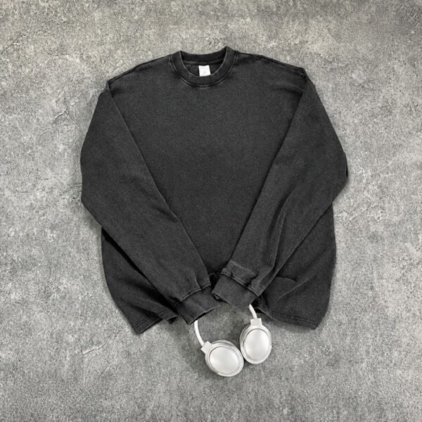 Unisex Vintage Wash Ribbed Graphic Long Sleeve T-Shirt – Y25