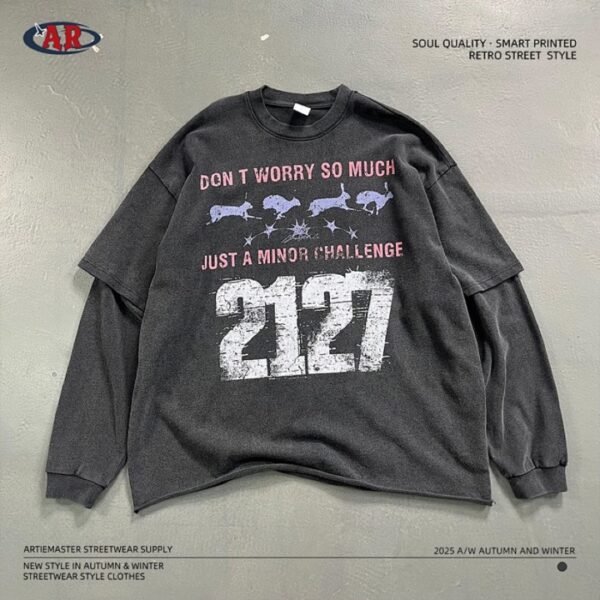Y35 Unisex Vintage Wash Graphic Long Sleeve T-Shirt – Y35