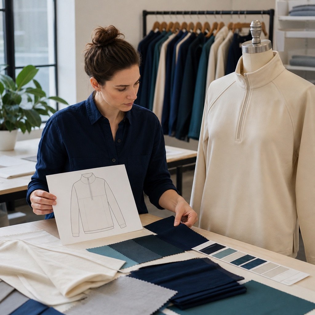 Side-by-side apparel product development scenes representing OEM and ODM manufacturing routes